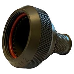 Front view of EMCA Straight Screened Adaptor in Olive Drab Cadmium finish (Part Number: A37-796-2610)