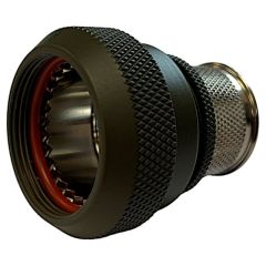Front view of EMCA Straight Screened Adaptor in Olive Drab Hybrid finish (Part Number: A37-526-8U12KN)