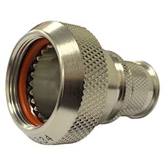 Front view of EMCA Straight (RFI/EMI) Screened Adaptor in Stainless Steel Passivated finish (Part Number: A37-796-3111)