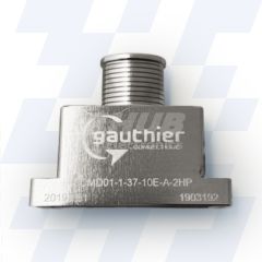 GCMD01-1-100-08E-A-2-08 - Gauthier Straight Shielded Micro D-Sub Adaptor, Shell Size 100, Elliptical Spout Size 08E, MIL-DTL-83513, Electroless Nickel