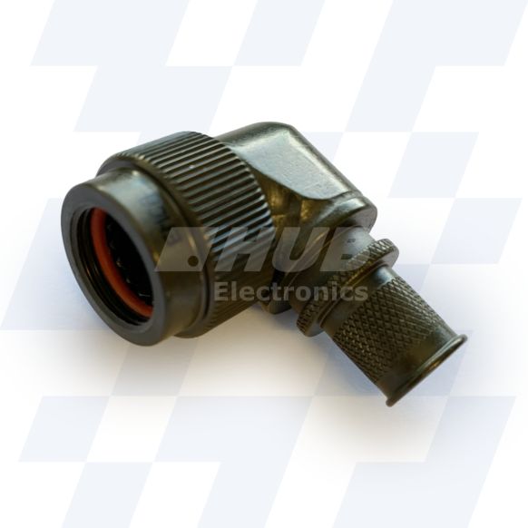 A17-529-4405 - EMCA 90 Degree Screened Adaptor, MIL-C-26482 Series I (PAT 105), Olive Drab Zinc Cobalt, Shell Size 14