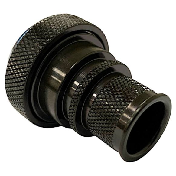Rear view of EMCA Straight Screened Adaptor in Olive Drab Zinc Cobalt finish (Part Number: A37-526-2407KN)