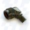 A17-529-1404 - EMCA 90 Degree Screened Adaptor, MIL-C-26482 Series I (PAT 105), Olive Drab Zinc Cobalt, Shell Size 09