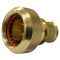 Front view of EMCA Straight Screened Adaptor in Aluminium Bronze Passivated finish (Part Number: A37-526-3908KN)